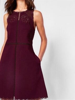 TED BAKER Codi Red Floral Scalloped
Hem Dress Ted Size 2 = 4-6 NWT